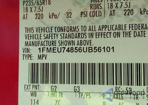 2006 Ford Explorer Eddie Bauer from USA, damaged, VIN 1FMEU74856UB56101